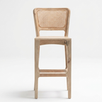 Nordelle Cane Bar Chair | Modern Solid Wood Counter Stool