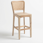 Nordelle Cane Bar Chair | Modern Solid Wood Counter Stool