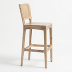 Nordelle Cane Bar Chair | Modern Solid Wood Counter Stool