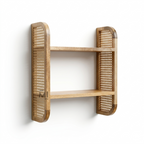 Boho Cane Wall Shelf | Handmade Wooden Decorative Floating Shelf