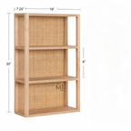 Scandinavian Cane Wall Shelf | Modern Wooden Floating Display Shelf