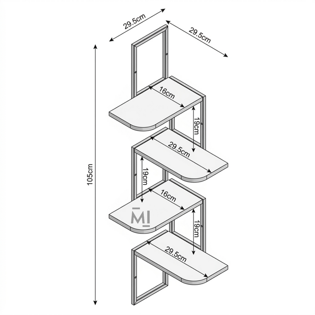 Corner Wall Shelf | Modern Wooden Corner Storage Rack