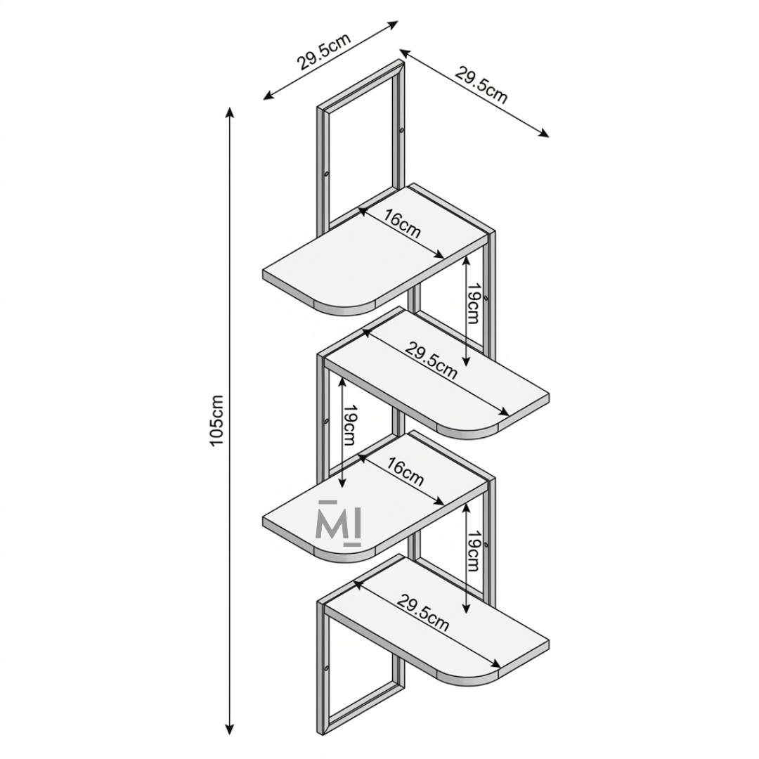 Corner Wall Shelf | Modern Wooden Corner Storage Rack