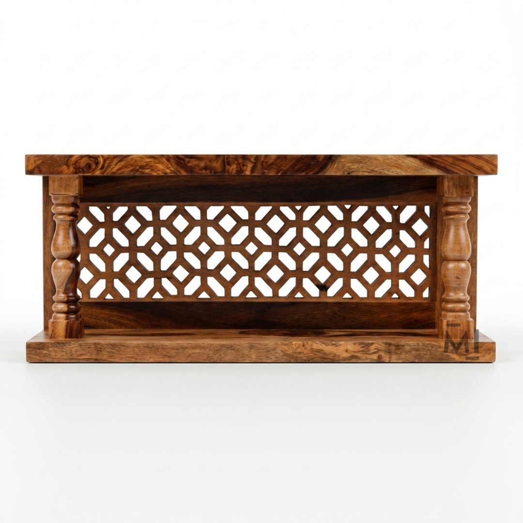Traditional Wooden Wall Shelf | Decorative Carved Floating Display Shelf