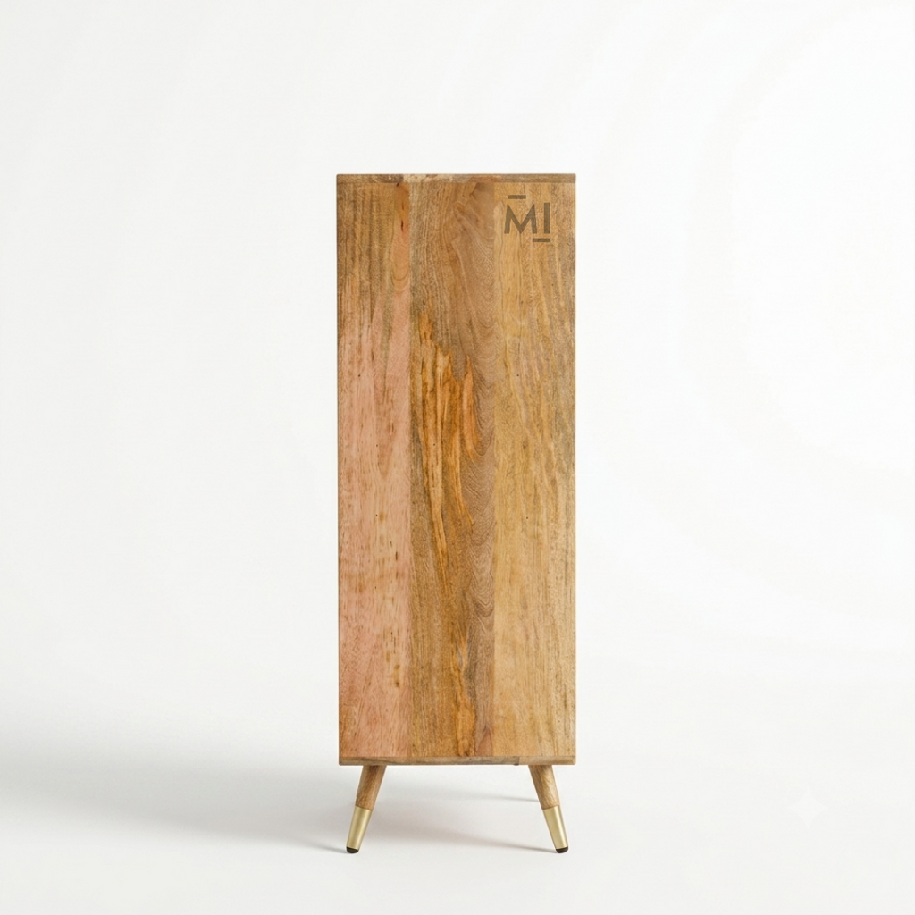 Luna Rattan Bar Cabinet with Glass Holder & Storage