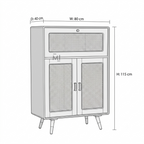 Luna Rattan Bar Cabinet with Glass Holder & Storage