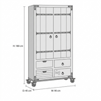 Rustic Solid Wood Bar Cabinet with Wine Rack, Glass Storage & Multi-Drawer Organizer | Industrial Home Bar Cabinet