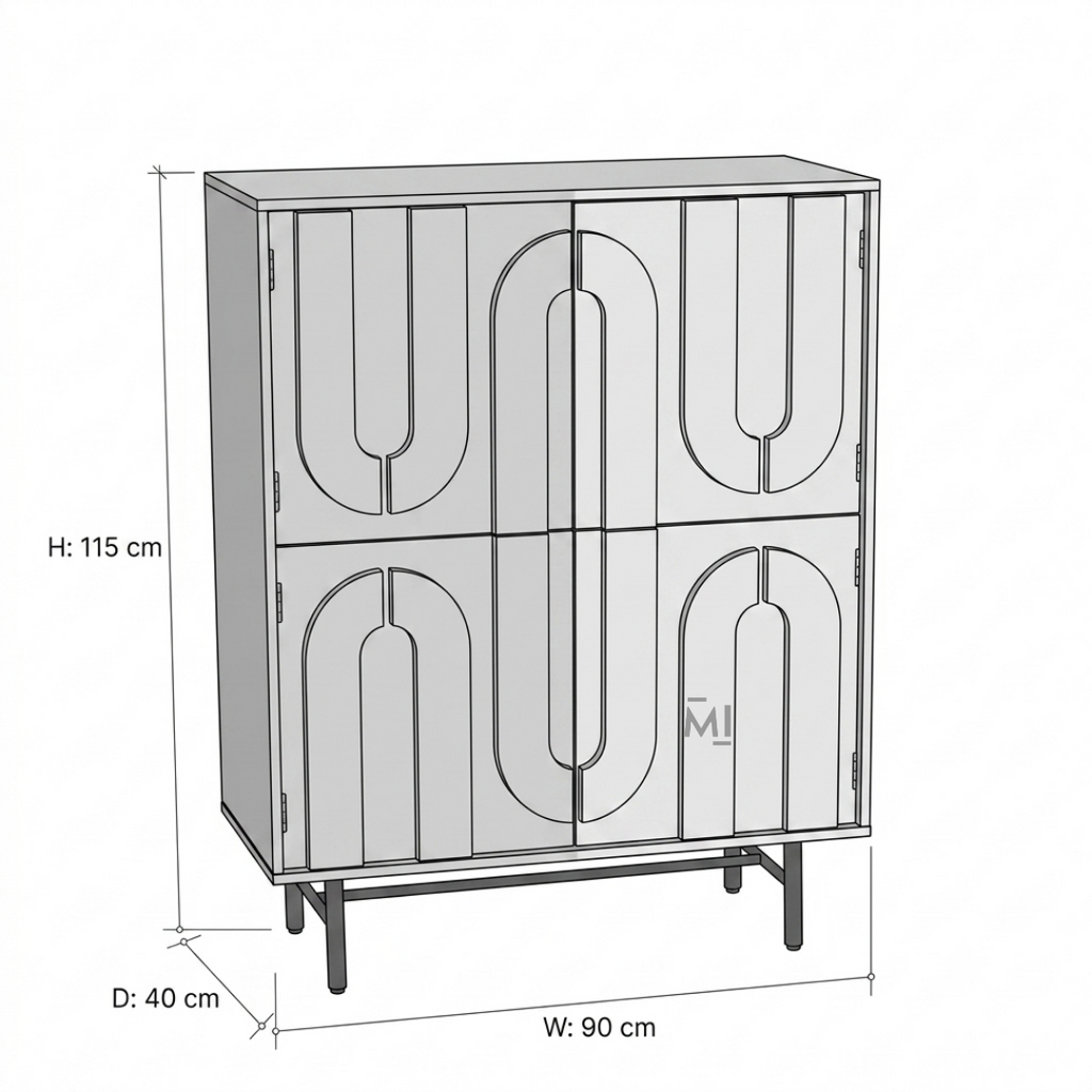 Arco Nova Bar Cabinet – Solid Wood Designer Bar Storage Cabinet