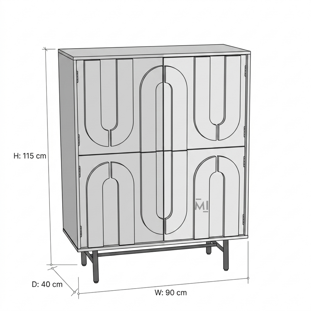 Arco Nova Bar Cabinet – Solid Wood Designer Bar Storage Cabinet