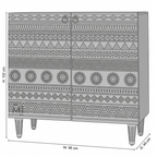 Tribal Crest Bar Cabinet – Hand-Carved Solid Wood Bar Storage Cabinet