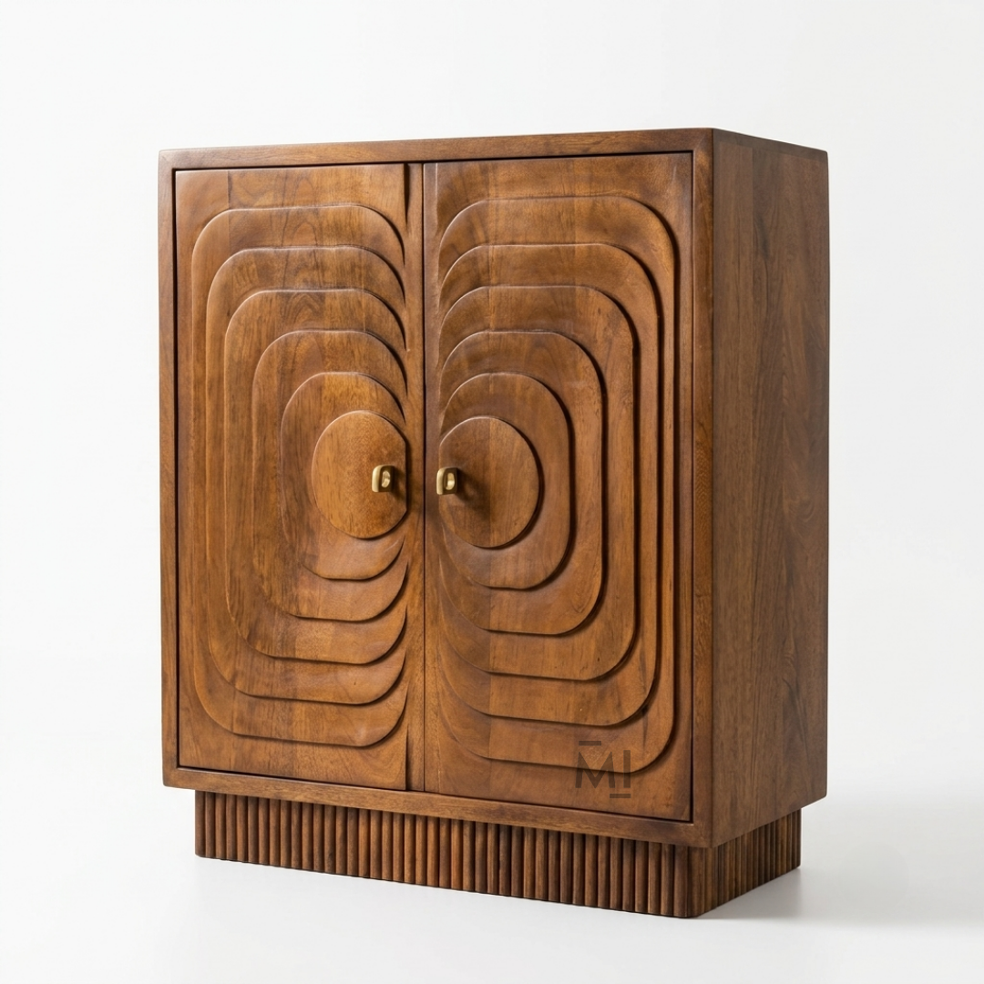 Orbita Luxe Bar Cabinet – Modern Solid Wood Designer Bar Cabinet