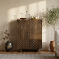 Vertex Grove Solid Wood Bar Cabinet