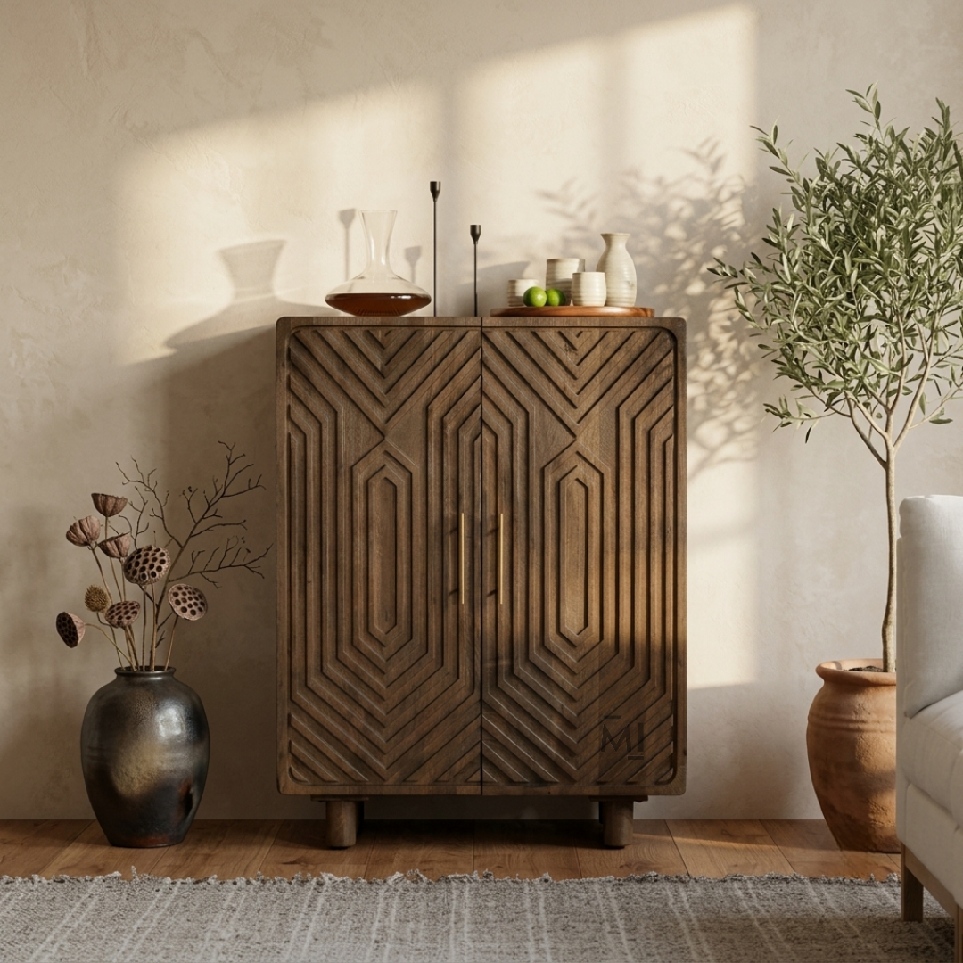 Vertex Grove Solid Wood Bar Cabinet