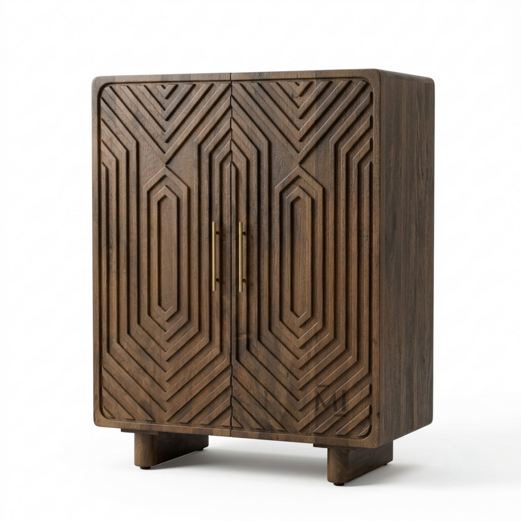 Vertex Grove Solid Wood Bar Cabinet