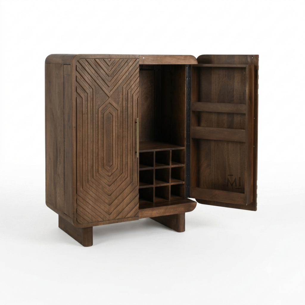 Vertex Grove Solid Wood Bar Cabinet