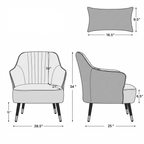 Modern Upholstered Accent Chair | Contemporary Lounge Chair with Gold-Tipped Legs