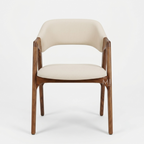 Nordic Crest Upholstered Dining Chair-Solid Wood Frame