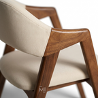 Nordic Crest Upholstered Dining Chair-Solid Wood Frame
