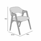 Nordic Crest Upholstered Dining Chair-Solid Wood Frame