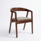 Oslo Curve Solid Wood Dining Chair with Upholstered Seat