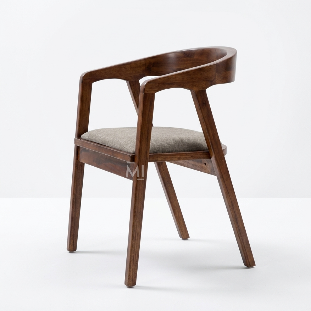 Oslo Curve Solid Wood Dining Chair with Upholstered Seat