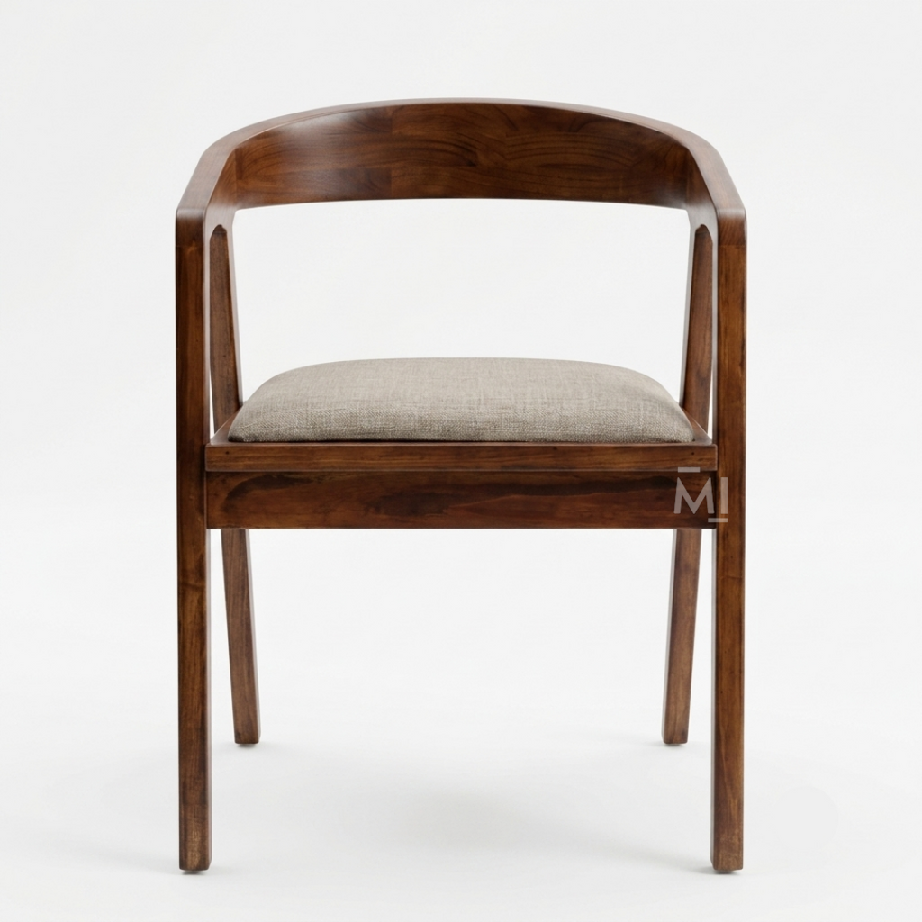 Oslo Curve Solid Wood Dining Chair with Upholstered Seat