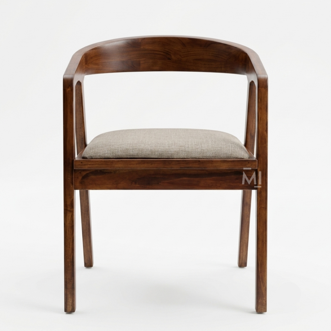 Oslo Curve Solid Wood Dining Chair with Upholstered Seat