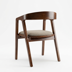 Oslo Curve Solid Wood Dining Chair with Upholstered Seat