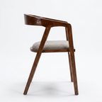 Oslo Curve Solid Wood Dining Chair with Upholstered Seat