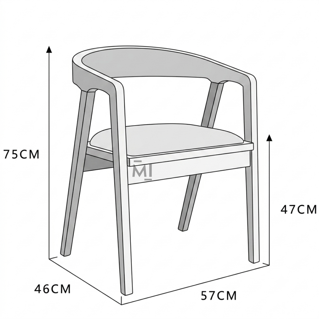 Oslo Curve Solid Wood Dining Chair with Upholstered Seat
