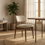Elysian Upholstered Dining Chair – Scandinavian Solid Wood Comfort Chair