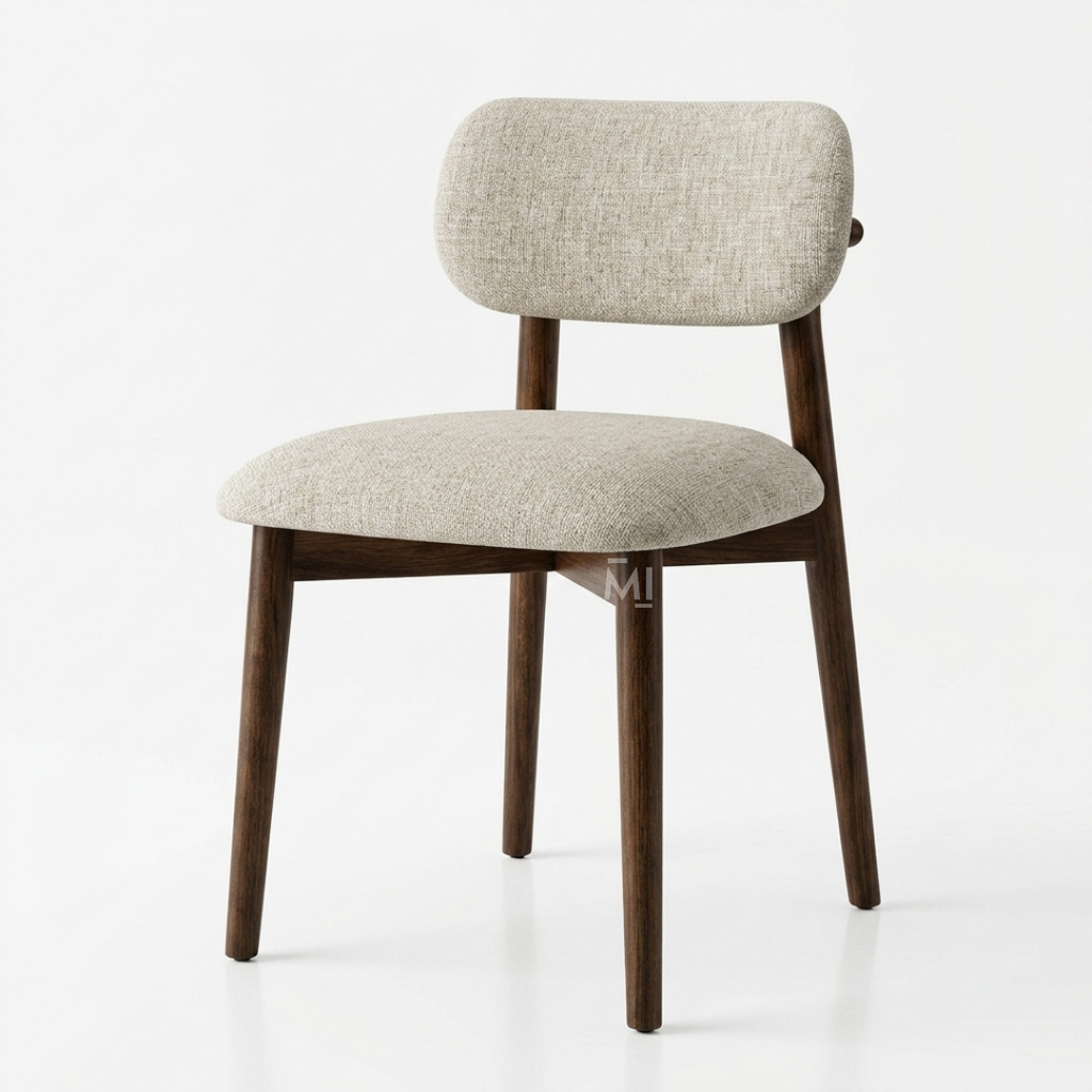 Elysian Upholstered Dining Chair – Scandinavian Solid Wood Comfort Chair