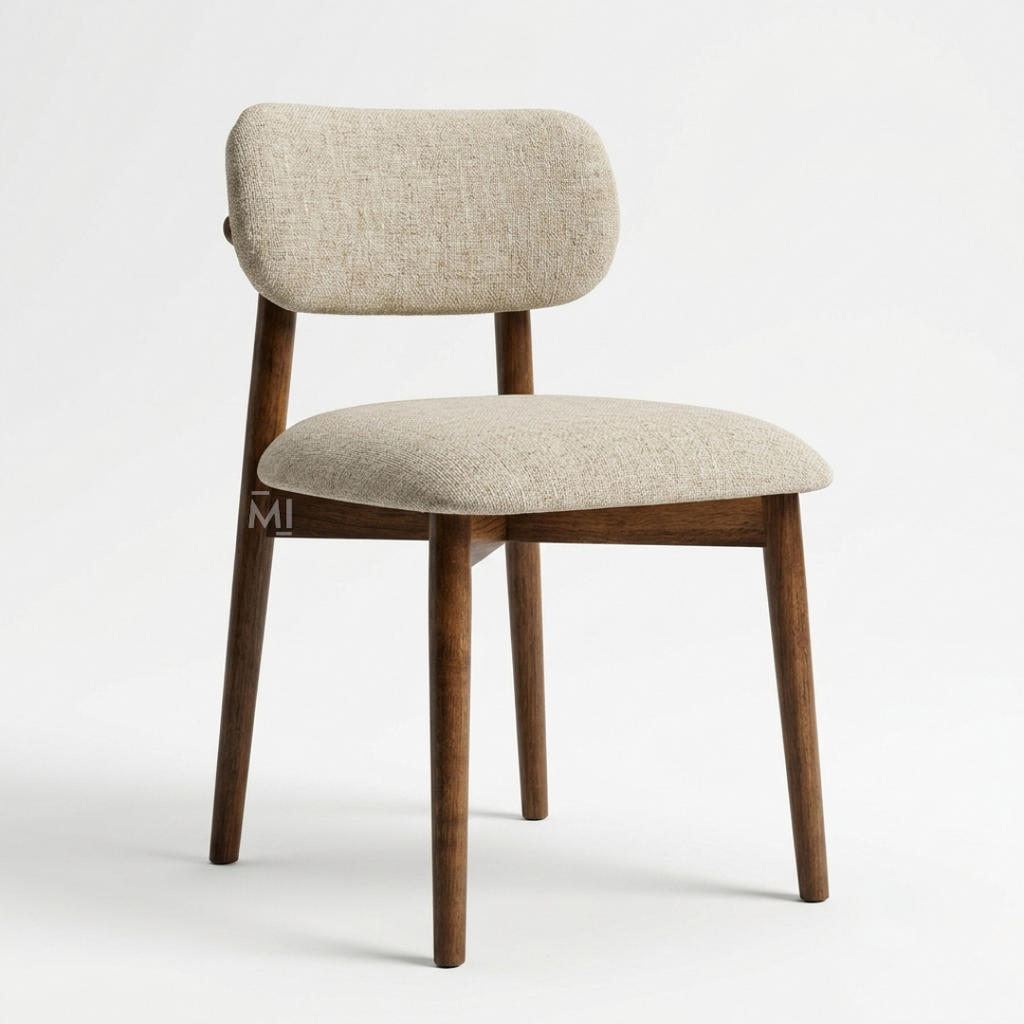 Elysian Upholstered Dining Chair – Scandinavian Solid Wood Comfort Chair
