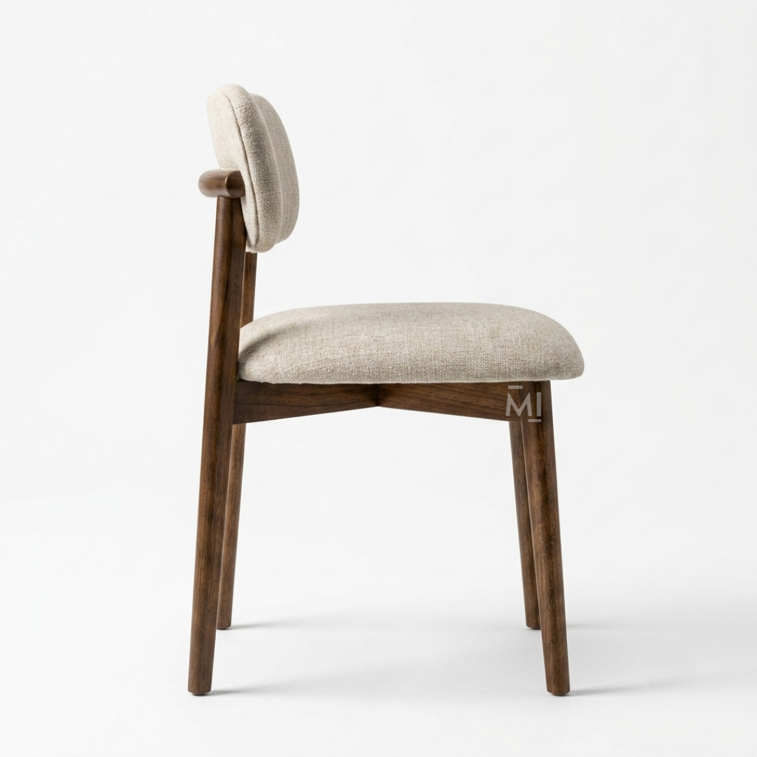 Elysian Upholstered Dining Chair – Scandinavian Solid Wood Comfort Chair