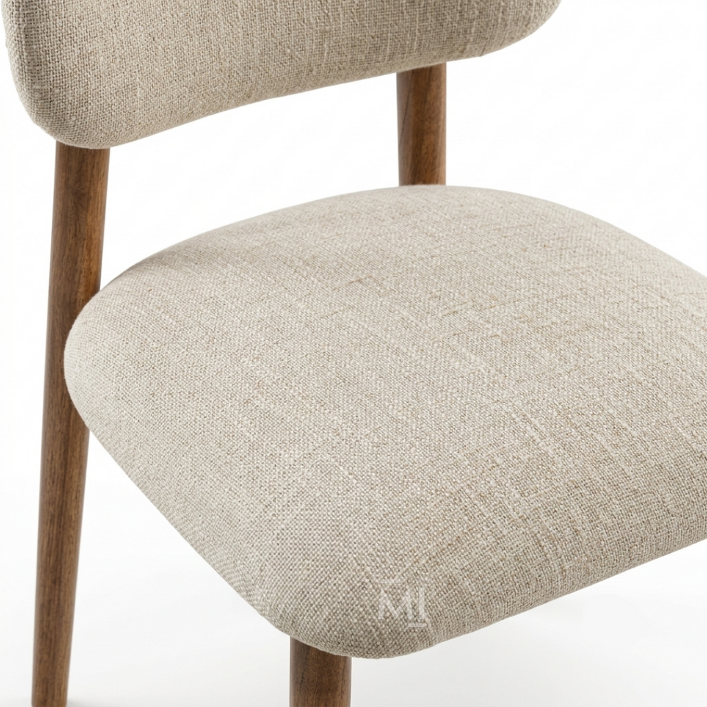 Elysian Upholstered Dining Chair – Scandinavian Solid Wood Comfort Chair