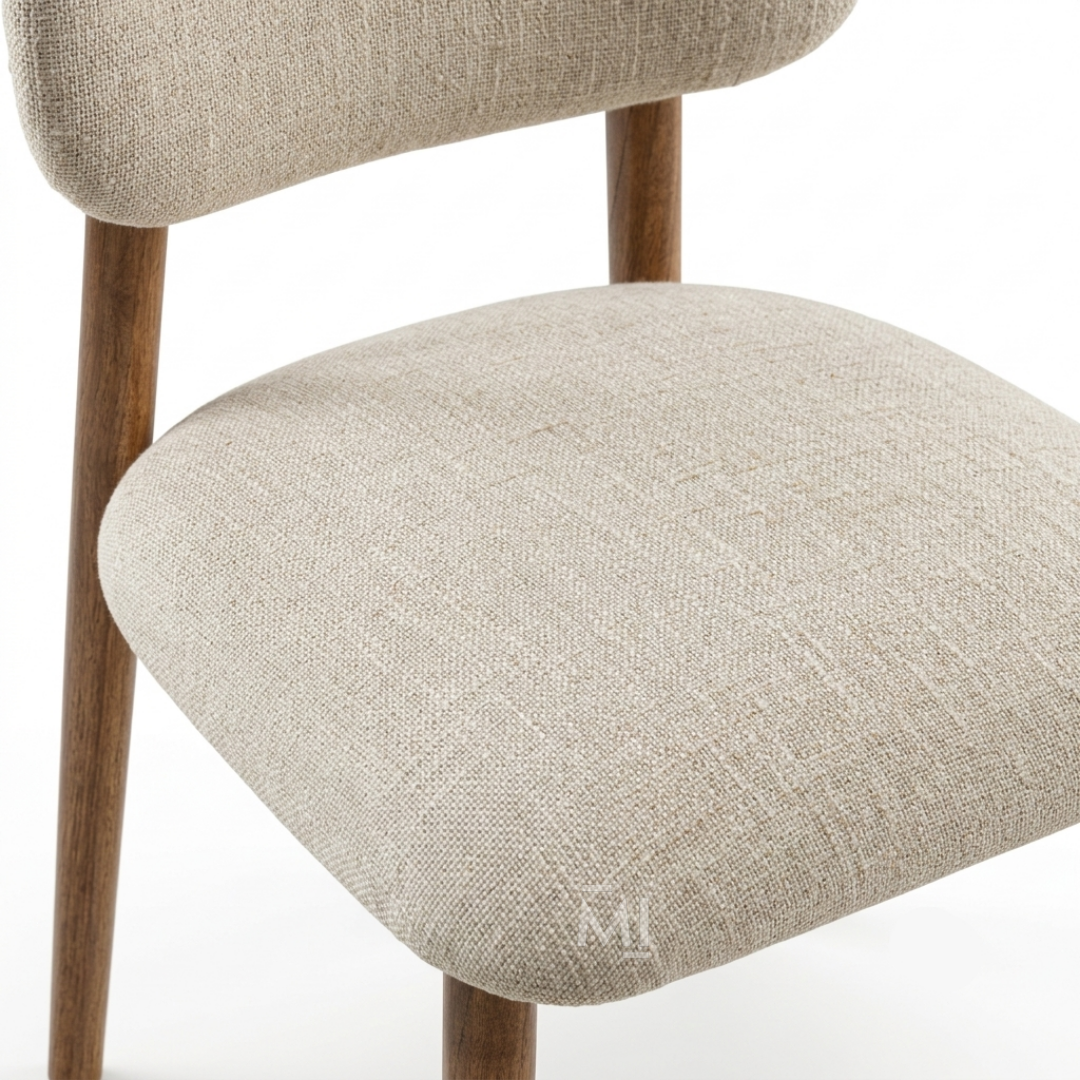 Elysian Upholstered Dining Chair – Scandinavian Solid Wood Comfort Chair