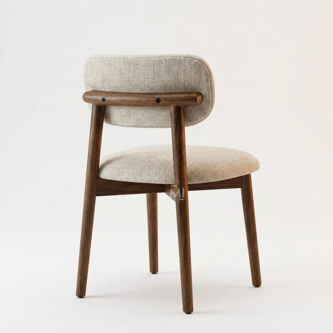 Elysian Upholstered Dining Chair – Scandinavian Solid Wood Comfort Chair