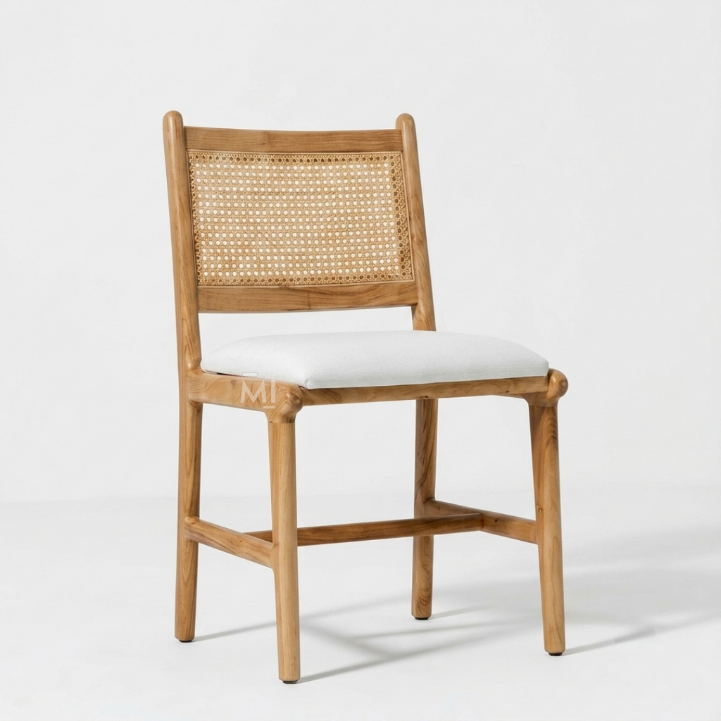 Luma Rattan Dining Chair – Acacia Wood & Hand-woven Rattan Chair