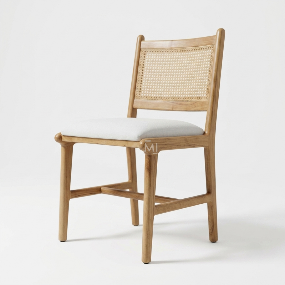 Luma Rattan Dining Chair – Acacia Wood & Hand-woven Rattan Chair