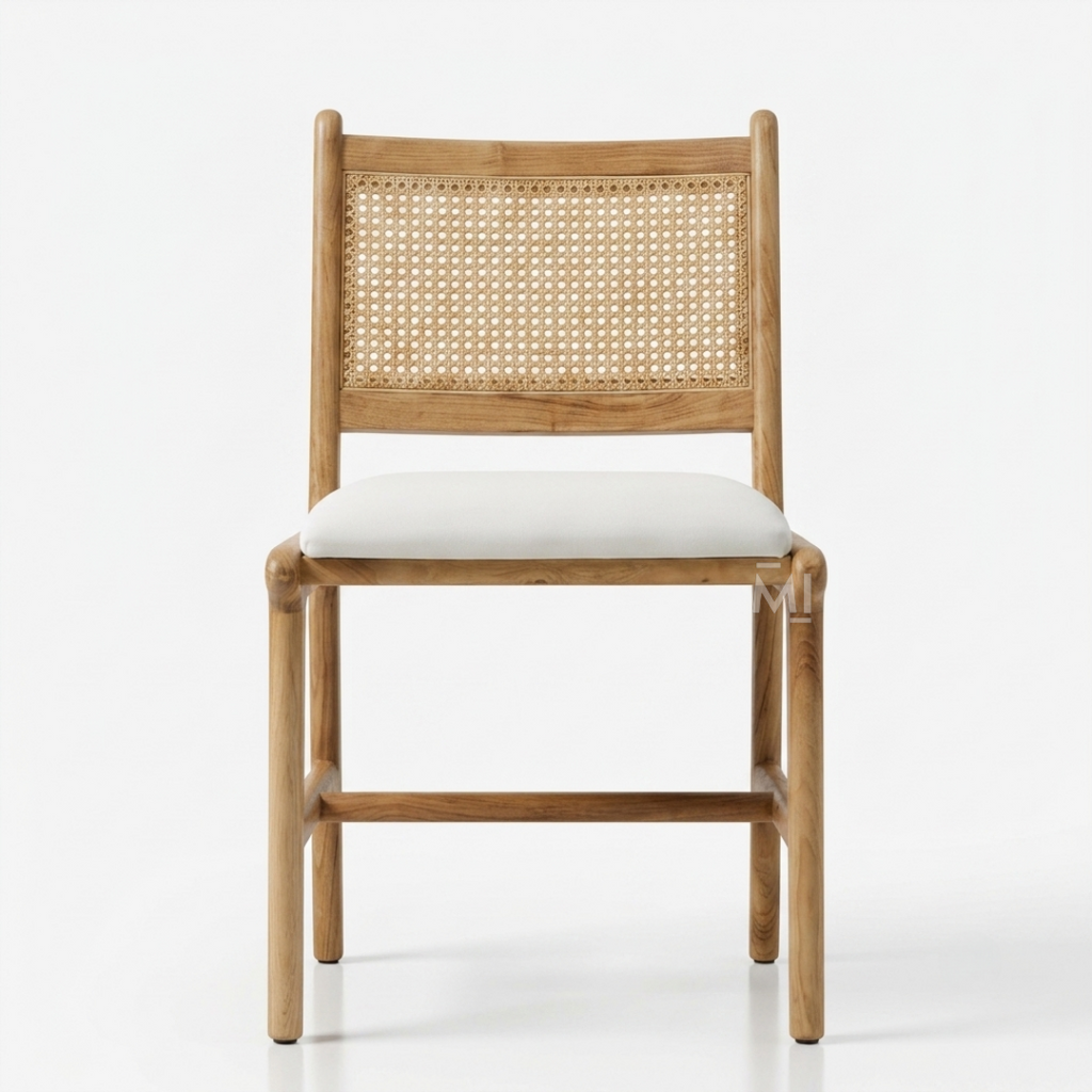 Luma Rattan Dining Chair – Acacia Wood & Hand-woven Rattan Chair