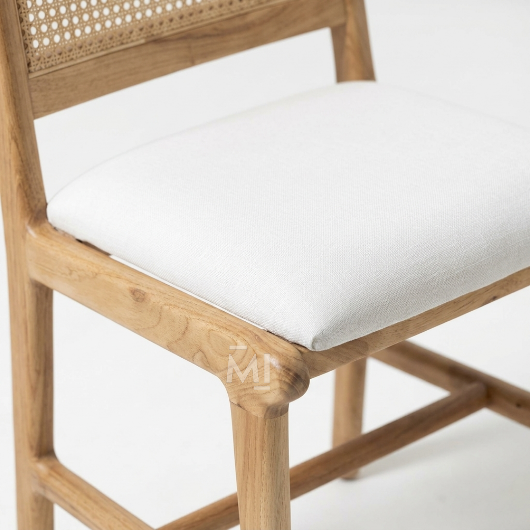 Luma Rattan Dining Chair – Acacia Wood & Hand-woven Rattan Chair