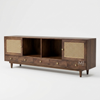 Nordic Cane Luxe TV Unit with Drawers & Storage