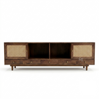 Nordic Cane Luxe TV Unit with Drawers & Storage