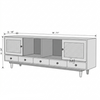 Nordic Cane Luxe TV Unit with Drawers & Storage
