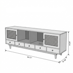 Nordic Cane Luxe TV Unit with Drawers & Storage
