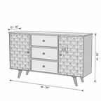 Aurelio Geometric Wooden Sideboard with Carved Fronts