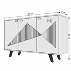 Kaleido Geometric Wood Sideboard Cabinet