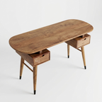 Elara Scandinavian Wooden Writing Desk with Drawers