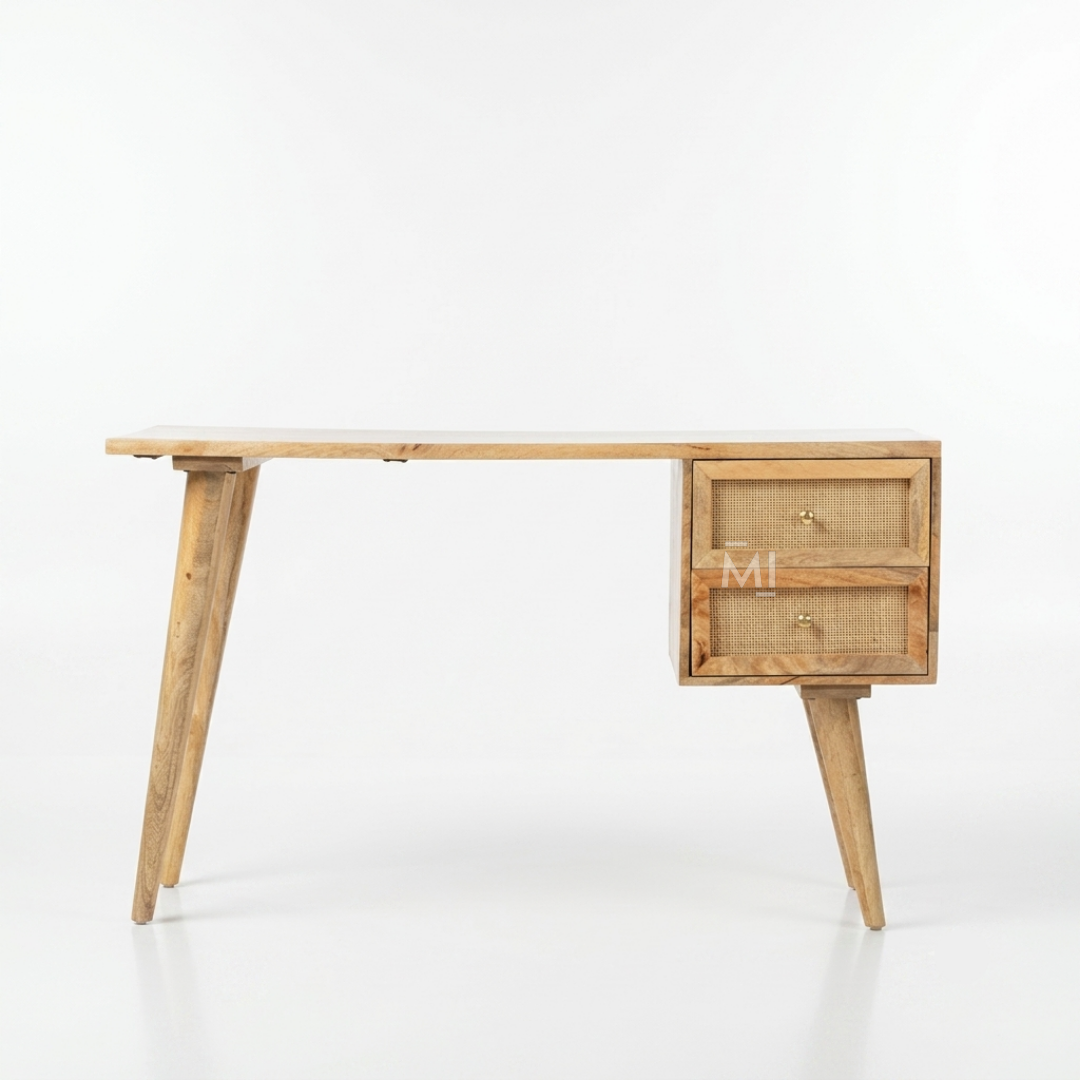 Auren Scandinavian Wooden Writing Desk with Drawers