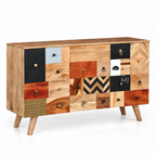 Arden Mosaic Wood Sideboard | Artistic Patchwork Storage Cabinet